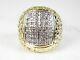 Handsome 10k Yellow Gold Natural. 48ctw Diamond Nugget Mens Ring 7.6g Eb5798