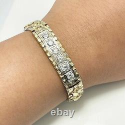 Handsome 2ctw. Natural Diamond 14k Gold Nugget Bracelet (9644)