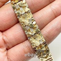 Handsome 2ctw. Natural Diamond 14k Gold Nugget Bracelet (9644)