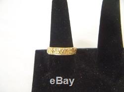 Heavy 14K Yellow Gold & Natural Alaskan Gold Nuggets Mens Ring Band Size 11