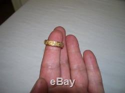 Heavy 14K Yellow Gold & Natural Alaskan Gold Nuggets Mens Ring Band Size 11