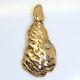 Heavy Hand Made Vintage 14k Yellow Gold Nugget Pendant With. 18 Ct Diamond