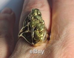LARGE Alaskan-Yukon Natural Placer Gold Nugget Ring Size 6.5