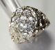 Large Men's 14k Yellow Gold 7 Natural Diamond Cluster Nugget Ring Size 13.5