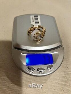 Ladies Natural Gold In Quartz Custom Ring 14 Kt. With Natural Nuggets, RL1002NQ(B)