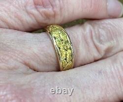 Ladies Natural Gold Nugget Ring 14 Kt. RL5.5mm