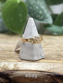 Ladies Natural Gold Nugget with Diamonds on 14 Kt. Gold Setting RL612D10