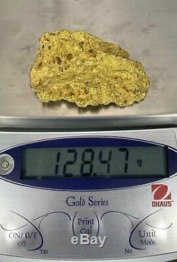 Large Alaskan BC Natural Gold Nugget 128.48 Grams Genuine 4.13 Troy Ounces