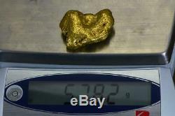 Large Alaskan BC Natural Gold Nugget 57.82 Grams Genuine 1.85 Troy Ounces