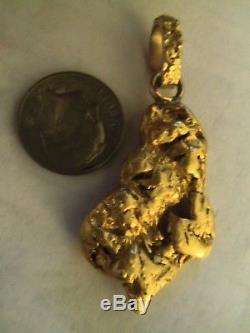 Large Alaskan natural gold nugget pendant 21.5+ grams 1.9 x. 845 widest point