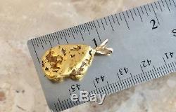 Large Natural Alaskan Placer Gold River Nugget Pendant 13.80 grams