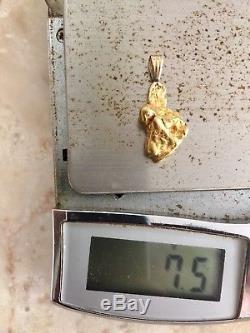 Large Natural Alaskan Placer Gold River Nugget Pendant 7.50 grams