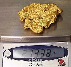 Large Natural Australian Gold Nugget 273.38 Grams, 8.79 Troy Ounces