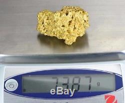 Large Natural Australian Gold Nugget 73.87 Grams, 2.37 Troy Ounces