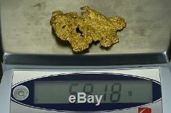 Large Natural Gold Nugget Australian 59.18 Grams 1.90 Troy Ounces Very Rare