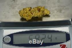 Large Natural Gold Nugget Australian 59.24 Grams 1.90 Troy Ounces Very Rare