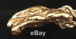 Large Natural Gold Nugget Necklace 4.758oz (3.50oz Nugget & 1.26oz Chain) RC1163