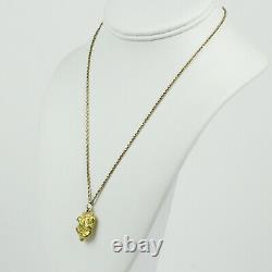 Large Natural Gold Nugget Pendant on 17.5 14k Yellow Gold Rope Chain