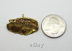 Large Scarce 23K NATURAL PURE SOLID GOLD NUGGET Brooch Pin Watch Fob Pendant