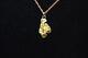 Lustrous Natural Gold Nugget Pendant On 20-inch Gold Rope Chain Brand New