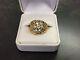 Men's 14 Kt Gold Nugget Ring With. 70 Carats Natural Diamonds Withbox Size 7.5