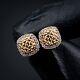 Men's 0.20ct 14k Yellow Gold Square Nugget Iced Natural Diamond Stud Earrings