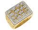Men's 10k Yellow Gold Xl Genuine Diamond Accent Nugget Pinky Ring 1ct 18mm
