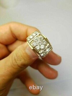 Men's 2. CT Round Moissanite Nuggets Engagement Pinky Ring 14k Yellow Gold Plated