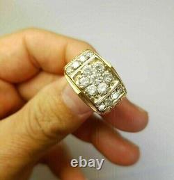 Men's 2. CT Round Moissanite Nuggets Engagement Pinky Ring 14k Yellow Gold Plated