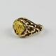 Men's Custom Natural Nugget And 14k Yellow Gold Ring Size 8.5