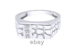 Men's Natural Diamond Accent Rectangle Nugget Ring in 10K Gold