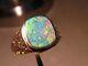 Men' S Opal Ring Solid 14 K Gold Nugget Style