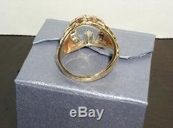 Mens Custom Made 14KT Gold GHSI-1 1.30 CTW DIAMOND NUGGET HORSESHOE Ring Size 12