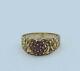 Mens Genuine Round Ruby Nugget Ring With 7 Rubies 10k Yellow Gold
