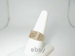 Mens Gold Nugget Dad Ring Diamond Natural Fathers 10k Solid Gold Size 9.75 R1690