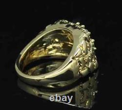 Mens Nugget Pinky Wedding Ring 1.50Ct Lab Created Diamond 14K Yellow Gold Plated