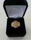 New Men's 14kt Yellow Gold 0.6 Ct Diamond Hexagon Nugget Dress Ring, 12.1 Grams