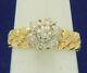 Nugget Design 1/3 Ct Diamond Cluster Ring Real Solid 10 K Gold 3.3 G Size 6.25