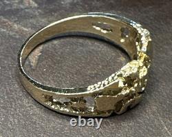 Natural 10k Yellow Gold Nugget Ring, Designed To Resemble Gold Nuggets Unisex 4g