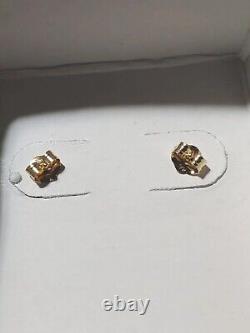 Natural 22k Gold Nugget Earrings, 14k Studs 1.08 Grams