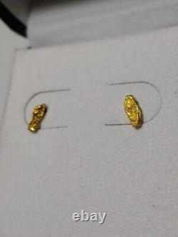 Natural 22k Gold Nugget Earrings, 14k Studs. 43 Grams