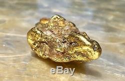 Natural 88g Museum Quality Gold Nugget With Quartz Traces Specimen, California