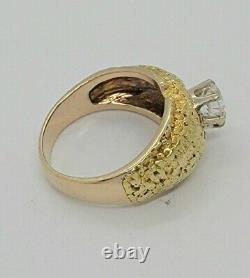 Natural Alaskan 22K Gold Nuggets 10k gold Ring Size 9 8.8grams