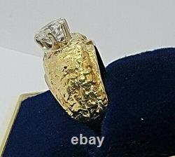 Natural Alaskan 22K Gold Nuggets 10k gold Ring Size 9 8.8grams