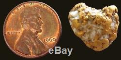 Natural Alaskan 7 Grams Gold Prospector Valentine's Day Nugget Quartz Specimen