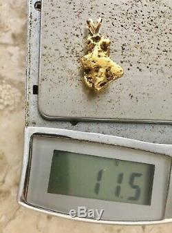 Natural Alaskan Placer Gold River Nugget Pendant 11.5 grams Beautiful Specimen
