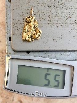 Natural Alaskan Placer Gold River Nugget Pendant 5.50 grams
