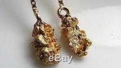 Natural Authentic Arizona SPECIAL Coarse Gold Nuggets Earring FREE SHIPPING