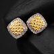 Natural Diamond 0.19 Ct Iced Nugget Real 10k Yellow Gold Square Stud Earrings