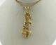 Natural Diamonds Solid 14k Yellow Gold Large Nugget Pendant 20 Necklace